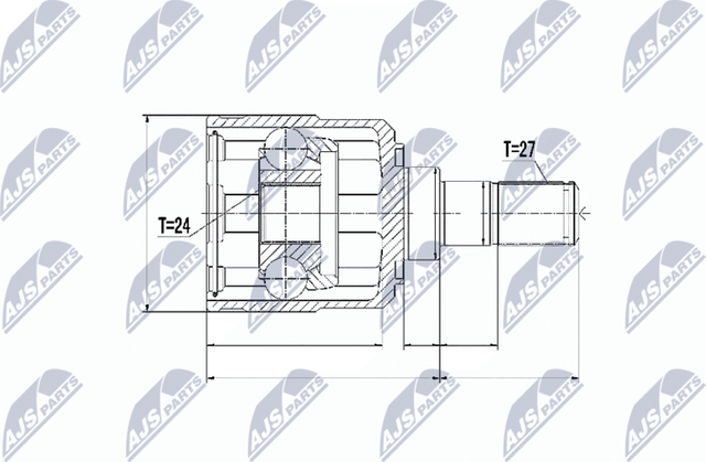 Шрус внутренний (граната) NTY. Артикул NPW-KA-328
