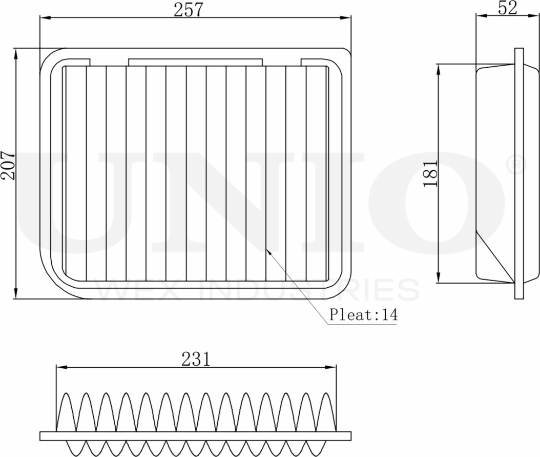 Фильтр воздушный (Unio). Артикул FLT-10020