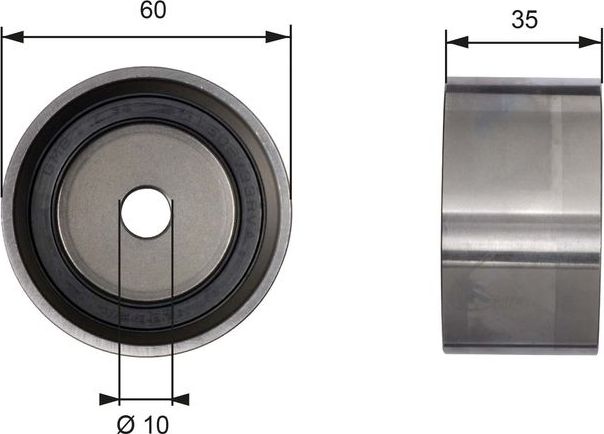 Направляющий (ведущий) ролик ремня ГРМ Gates (Металл). Артикул T41040