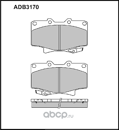 Колодки тормозные TOYOTA Land Cruiser (90-97) передние (4шт.) ALLIED NIPPON. Артикул ADB3170