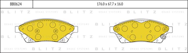 Колодки тормозные дисковые передние (Blitz). Артикул BB0624