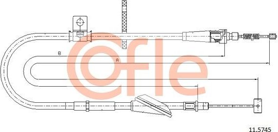Трос ручника (тросик ручного тормоза) Cofle. Артикул 11.5745