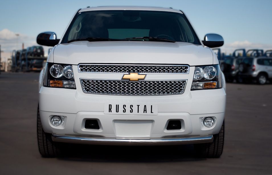 Защита RusStal переднего бампера d76 для Chevrolet Tahoe III рестайлинг 2011-2014. Артикул CTHZ-000926