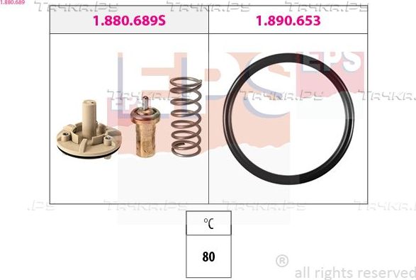 Термостат EPS Made in Italy - OE Equivalent для Volkswagen Golf V 2005-2008. Артикул 1.880.689