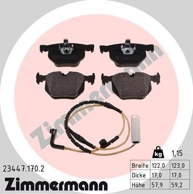 Тормозные колодки Zimmermann задние для BMW 7 IV (E65/E66) 2001-2008. Артикул 23447.170.2