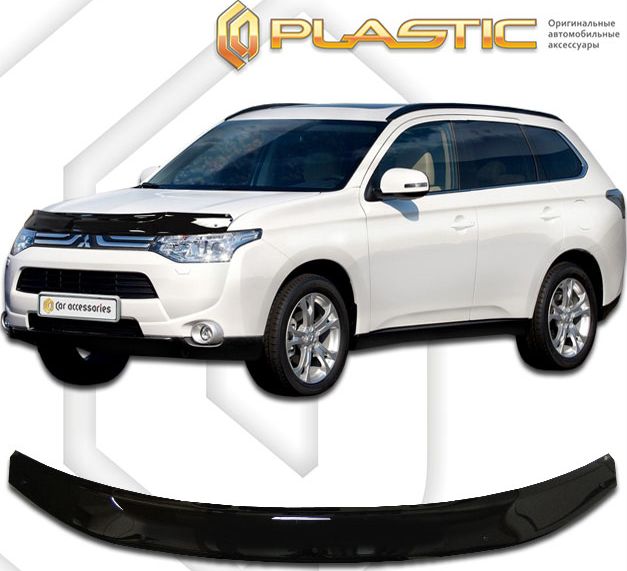 Дефлектор СА Пластик для капота (Classic черный) Mitsubishi Outlander III 2012-2026. Артикул 2010010107833
