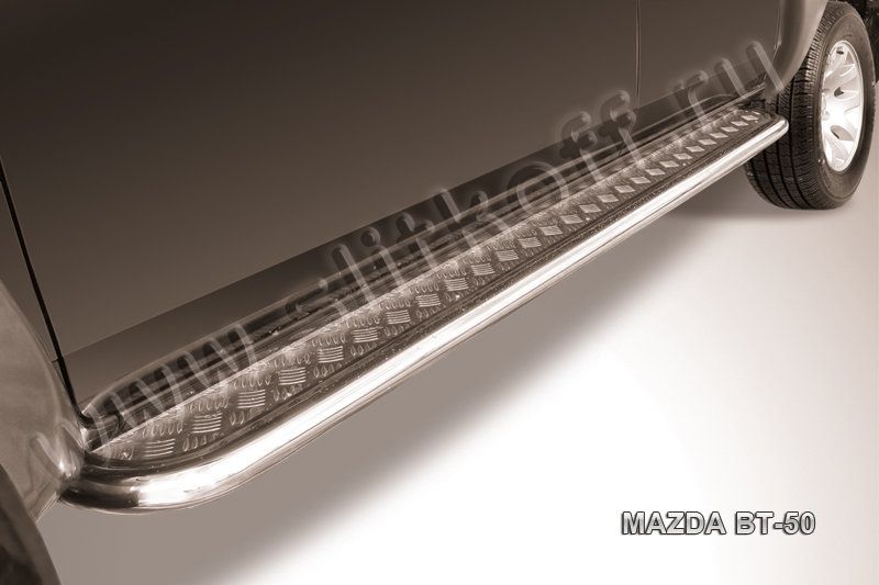 Пороги Slitkoff труба d57 с листом для Mazda BT-50 I 2006-2011. Артикул MZB013