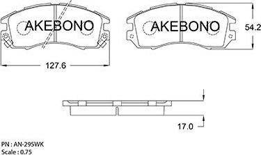 Тормозные колодки Akebono Standard. Артикул AN-295WK