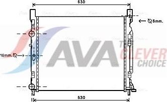 Радиатор охлаждения двигателя AVA для Mercedes-Benz Citan 2012-2026. Артикул RTA2470
