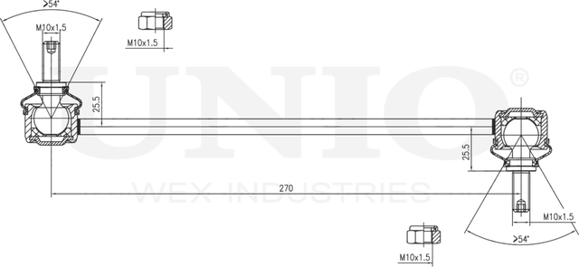 Тяга/стойка стабилизатора (Unio). Артикул SSP-50020