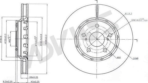Тормозной диск Advics. Артикул A6F143B