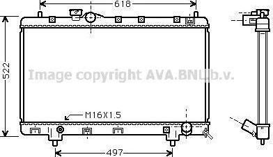 Радиатор охлаждения двигателя AVA. Артикул TO2241