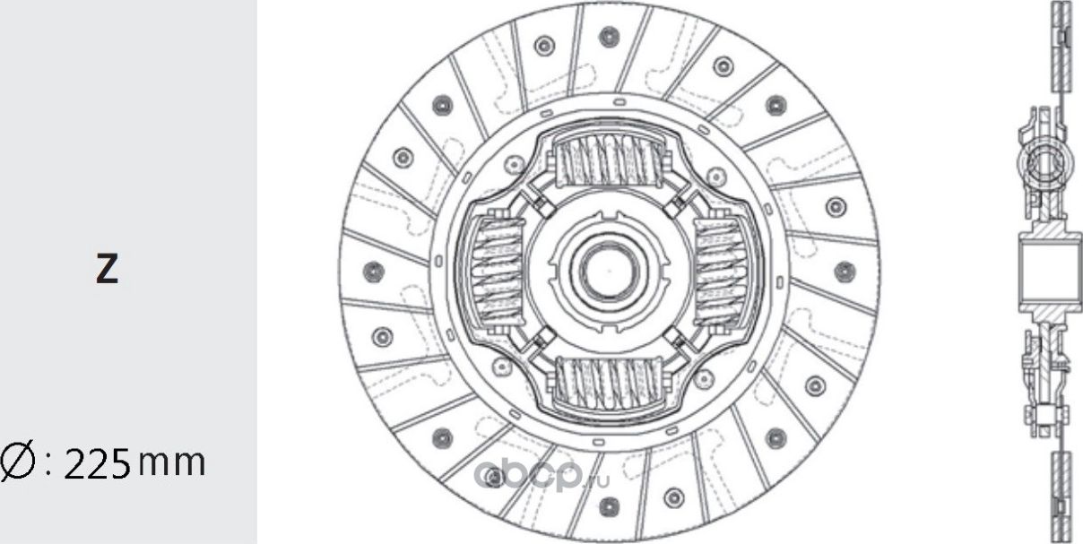 Диск сцепления DAEWOO Leganze (98-02) (225мм) VALEO PHC. Артикул DW30