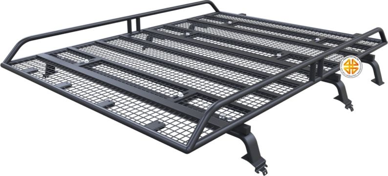 Багажник экспедиционный Podgotoffka 1600х1200х120 мм для перевозки длинномерных грузов с сеткой и креплением на гладкую крышу для Chevrolet Niva. Артикул PGT-B.18.03