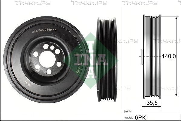 Шкив коленвала Ina для SEAT Toledo III 2005-2009. Артикул 544 0159 10