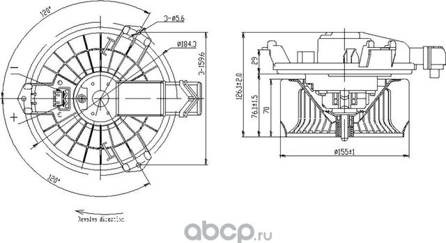 Электровентилятор отопителя для Toyota Camry (07-)/RAV 4 (06-)/Lexus RX 350 (09-) (auto A/C) (Fehu). Артикул ffh1032