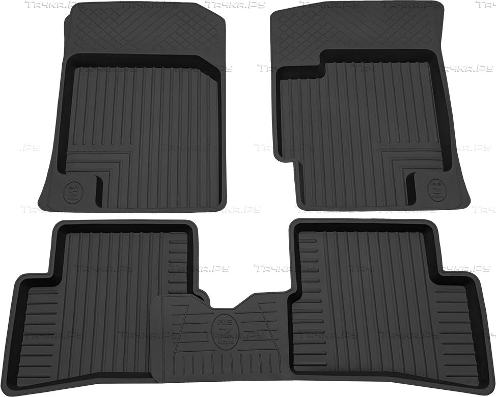 Коврики Rezkon резиновые для салона Kia Rio II 2005-2011. Артикул 1021020100