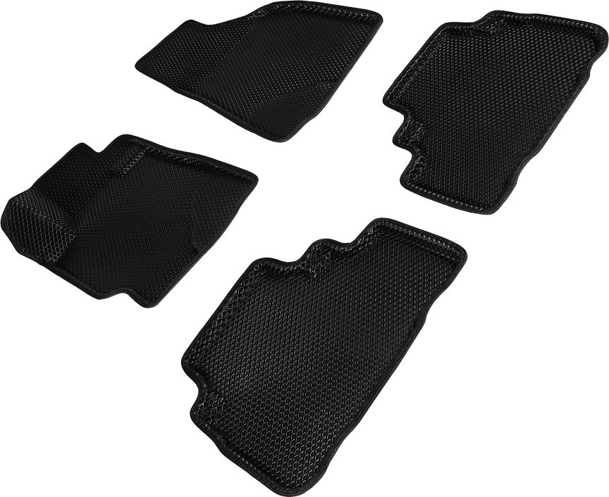 Коврики Seintex 3D EVA ромб для салона Toyota Highlander II 2007-2013 ЧЕРНЫЕ. Артикул 95351