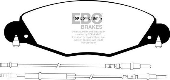 Тормозные колодки EBC Brakes передние для Citroen C5 I 2001-2008. Артикул DP21372