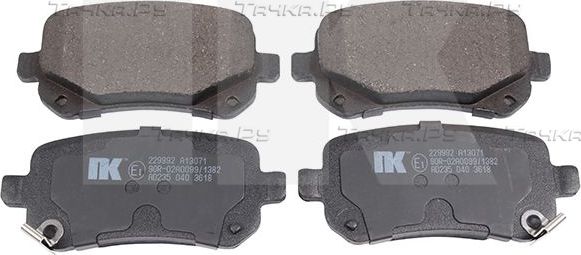 Тормозные колодки NK задние для Dodge Journey I 2008-2026. Артикул 229992