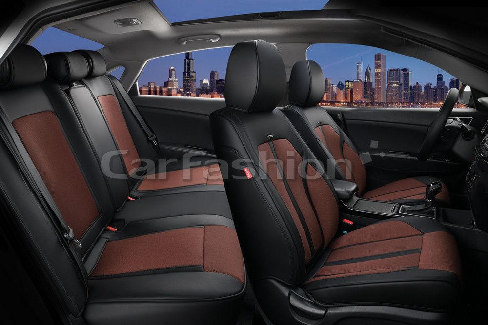 Чехлы универсальные каркасные CarFashion 5D Corrida Plus на сидения авто, цвет Черный/Кофе/Черный. Артикул 27026