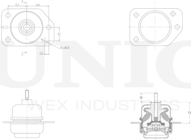 Опора двигателя (Unio). Артикул RMP-15157