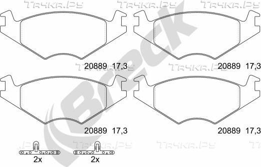 Тормозные колодки Breck. Артикул 20889 00 702 00