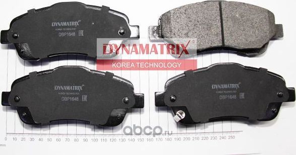Колодки тормозные дисковые (Dynamatrix-Korea) Dynamatrix-Korea. Артикул DBP1648
