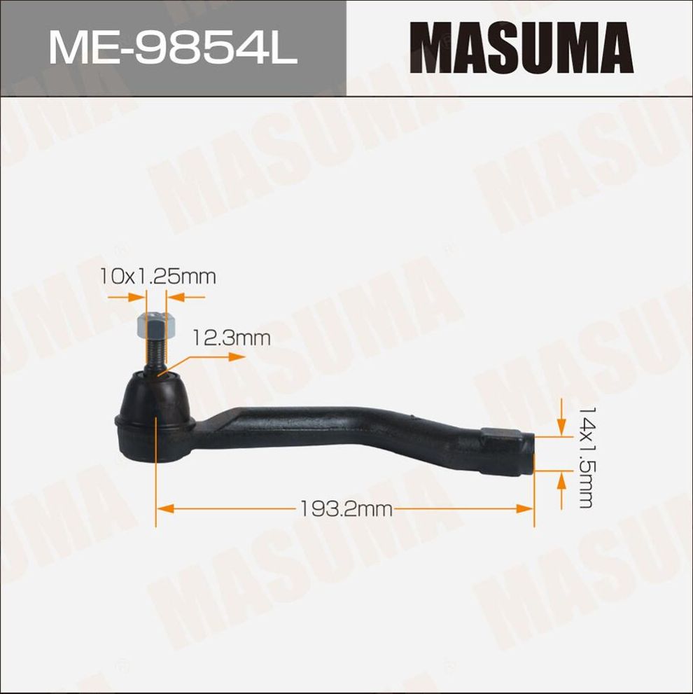 Наконечник рулевой тяги MASUMA NISSAN QASHQAI / J11E 13-21 LH Masuma. Артикул ME9854L