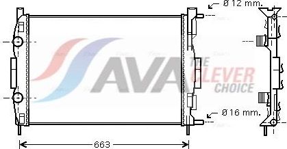 Радиатор охлаждения двигателя AVA. Артикул RTA2308