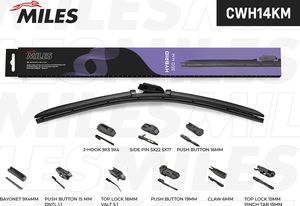 Щетка стеклоочистителя (дворник) Miles для Mitsubishi Colt VI (Z20/Z30) 2004-2012. Артикул CWH14KM