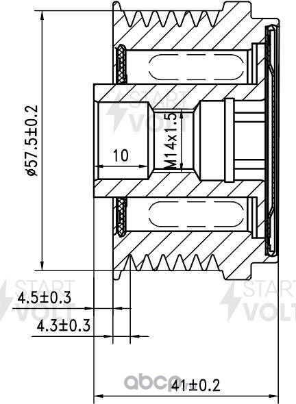 Муфта генератора обгонная StartVOLT для Ford Galaxy III 2015-2026. Артикул SGP 1905