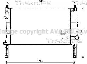 Радиатор охлаждения двигателя AVA для Opel Mokka I 2012-2026. Артикул OL2654