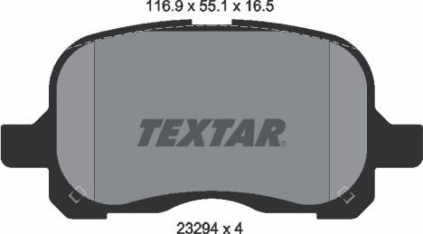Тормозные колодки Textar. Артикул 2329402