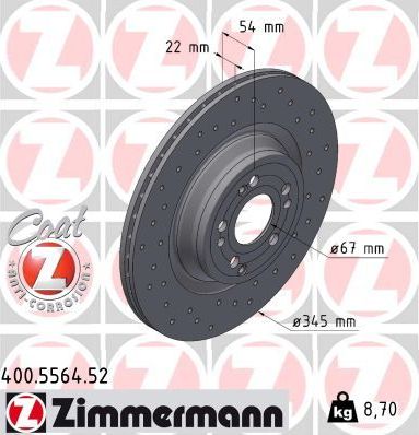 Тормозной диск Zimmermann SPORT Z. Артикул 400.5564.52