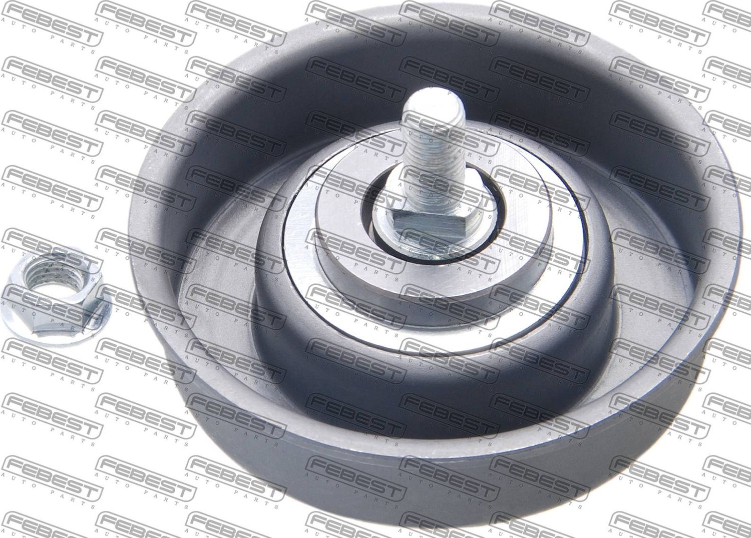 Натяжной ролик (натяжитель) приводного поликлинового ремня Febest. Артикул 0487-EA3A