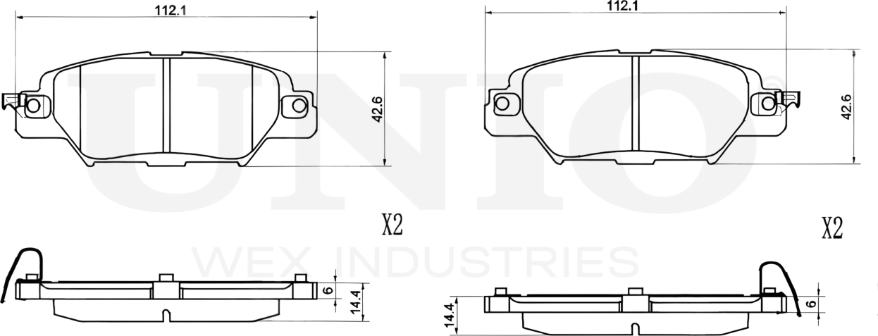 Колодки тормозные дисковые, комплект (Unio). Артикул BRP-20461