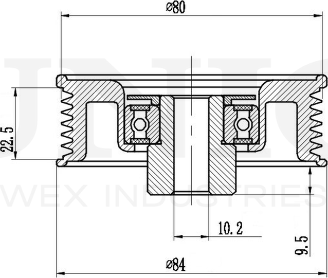 Ролик поликлинового ремня направляющий (Unio). Артикул TNS-10181