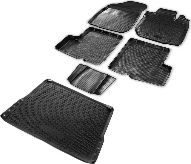 Комплект ковриков Rival для салона и багажника Renault Logan I седан 2004-2015. Артикул K14702003-4