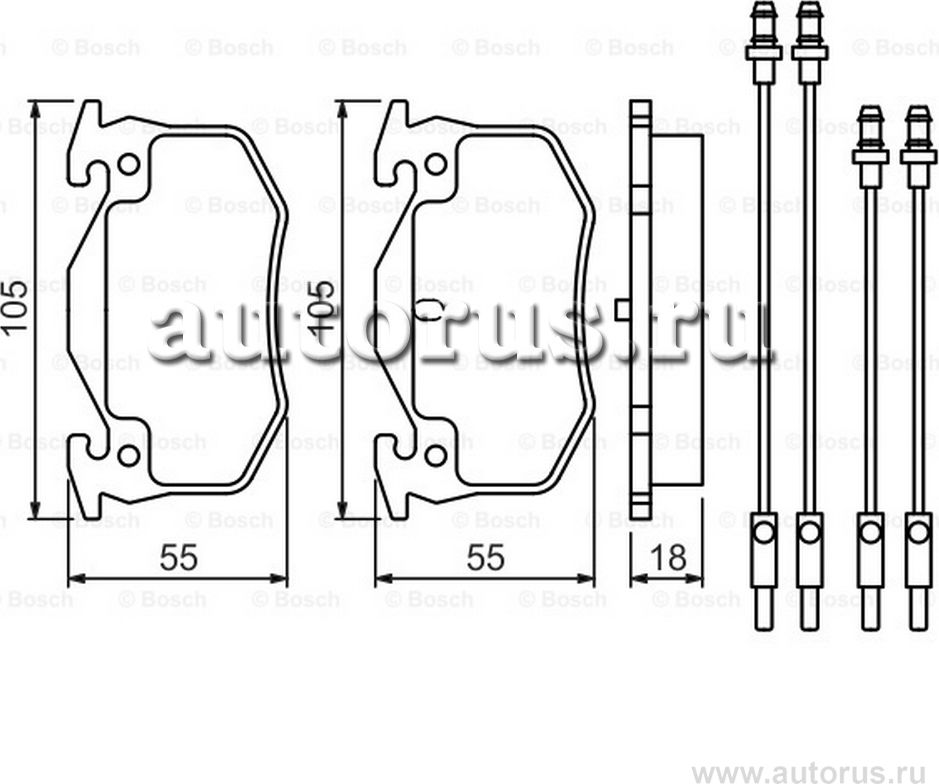 Колодки тормозные дисковые (Bosch). Артикул 0986466350