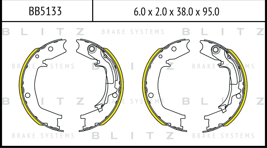 Колодки тормозные барабанные (Blitz). Артикул BB5133