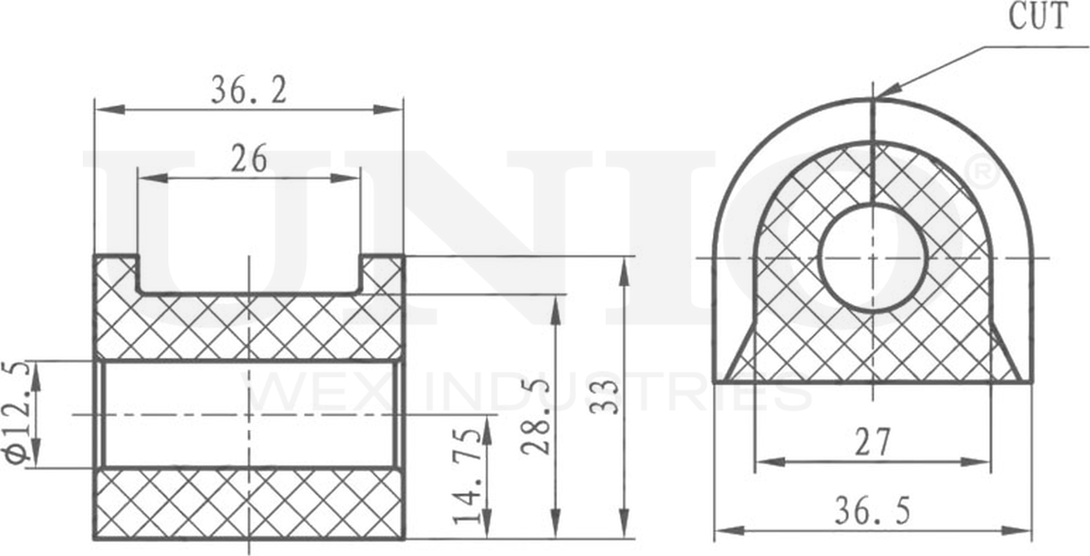 Втулка стабилизатора (Unio). Артикул RMP-10087