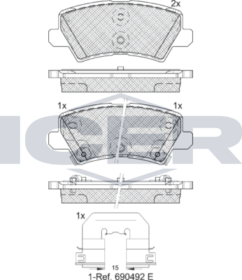 Тормозные колодки Icer. Артикул 182330