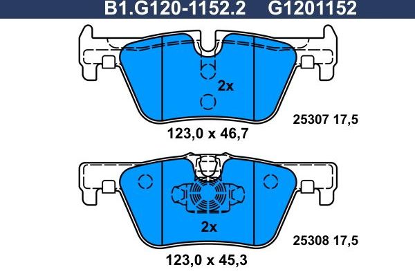 Тормозные колодки Galfer. Артикул B1.G120-1152.2