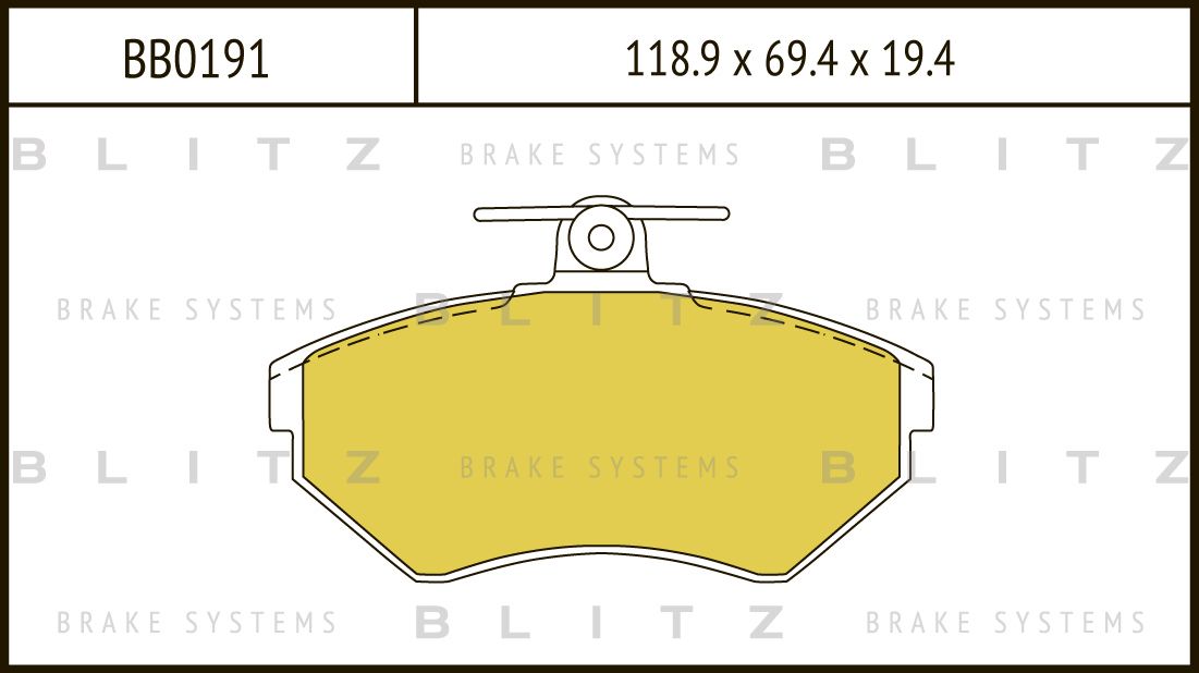 Колодки тормозные VAG A4/GOLF 3/PASSAT 95- перед. (Blitz). Артикул BB0191
