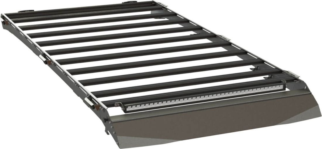 Экспедиционный багажник STC для Toyota Land Cruiser 300 2021-2026 шторка, дальний, рабочий и задний свет. Артикул STC-TLC300-TR1-L1L2L3