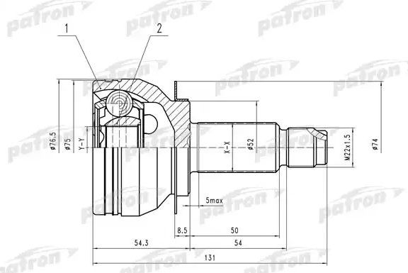 Шрус наружный (граната) Patron для Subaru Legacy IV 2003-2009. Артикул PCV4042