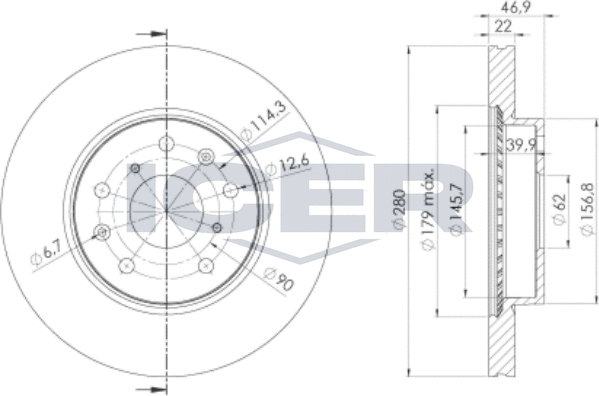 Тормозной диск Icer. Артикул 78BD6041-2