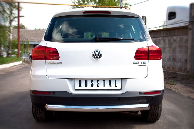 Защита RusStal заднего бампера d76 (дуга) для Volkswagen Tiguan Track & Field (Track & Style) 2011-2016. Артикул VGZ-000498