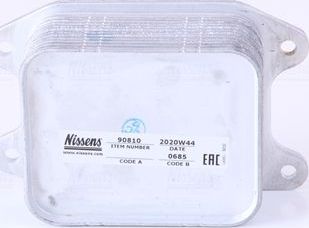 Радиатор масляный (маслоохладитель) для двигателя Nissens (алюминий) для Skoda Scala I 2019-2026. Артикул 90810